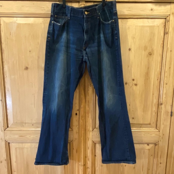 Carhartt Mens Dark Denim Relaxed Fit Boot Jeans 42x34 - Picture 1 of 11